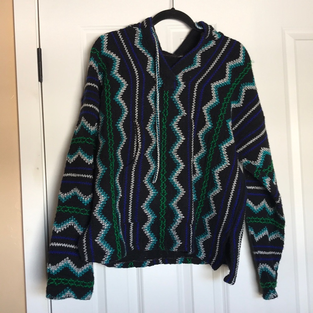 Handmade Baja Poncho Hoodie